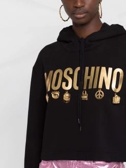 Moschino Iconic charm cropped hoodie