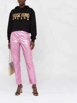 Moschino Iconic charm cropped hoodie