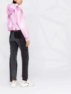 Moschino brushstroke-print cropped hoodie