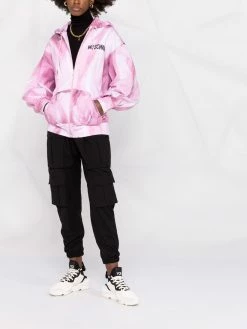 Moschino brushstroke-print zip-up hoodie
