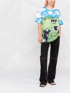 Moschino Farm print oversized T-shirt