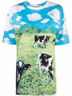 Moschino Farm print oversized T-shirt