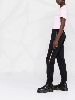 Moschino pearl-embellished track pants