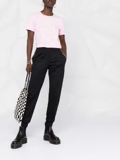 Moschino pearl-embellished track pants