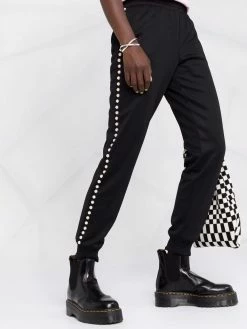 Moschino pearl-embellished track pants