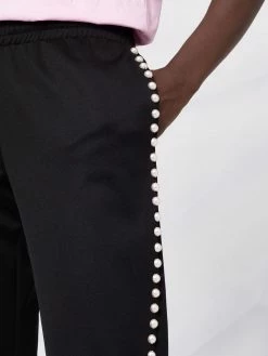 Moschino pearl-embellished track pants