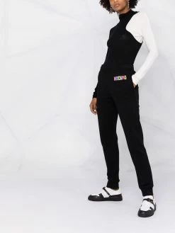 Moschino 3D painted logo fleece track pants