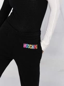Moschino 3D painted logo fleece track pants