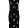 Moschino dollar sign pearl-embellished knitted dress
