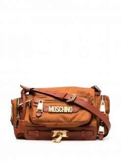 Moschino padlock-detail multi-pocket shoulder bag