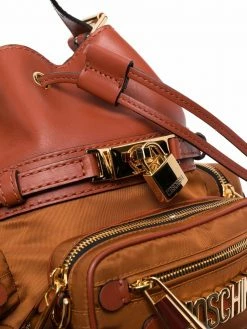 Cheapest ๐ Moschino Logo plaque drawstring shoulder bag โจ 10 Moschino logo-plaque drawstring shoulder bag