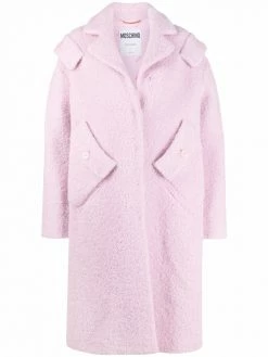 Moschino multi-pocket bouclé single-breasted coat