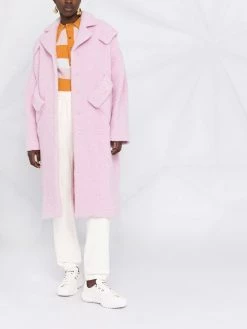 Moschino multi-pocket bouclé single-breasted coat