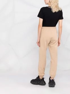 Moschino logo-print pearl-embellished T-shirt