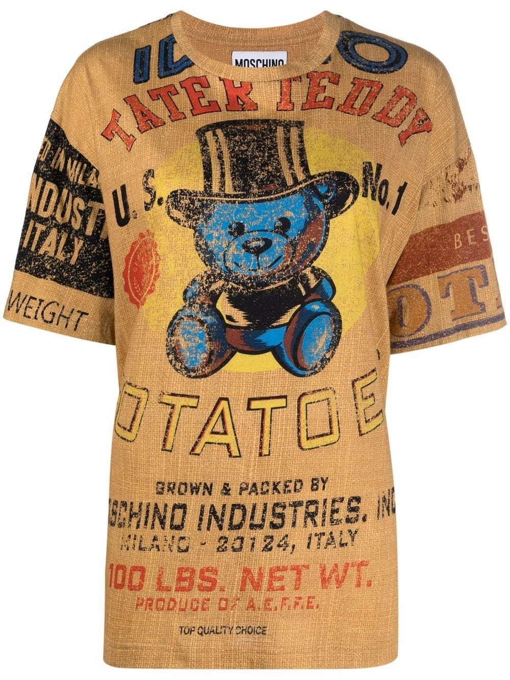 Buy ๐ Moschino Potato Field print oversized T ๐ shirt ๐ 3 Moschino Potato Field print oversized T-shirt