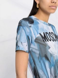 Moschino brushstroke logo-print T-shirt