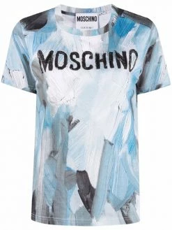 Moschino brushstroke logo-print T-shirt