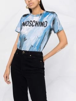 Moschino brushstroke logo-print T-shirt