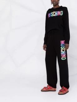 Moschino logo-print knitted hoodie