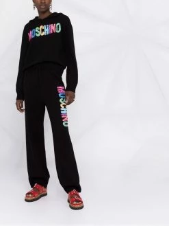 Moschino logo-print knitted hoodie