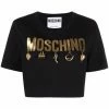 New ๐ฅฐ Moschino Charms motif logo print cropped T ๐ shirt ๐ 1 Moschino charms motif logo-print cropped T-shirt