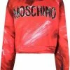 Moschino brushstroke logo-print cropped sweatshirt