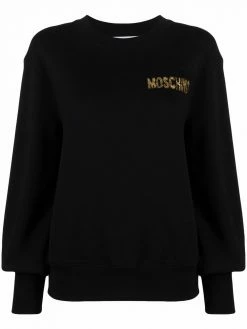 Moschino logo-print puff-sleeve sweatshirt