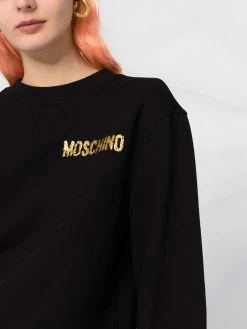 Moschino logo-print puff-sleeve sweatshirt