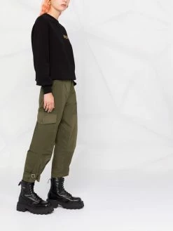 Moschino logo-print puff-sleeve sweatshirt