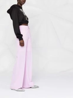 Moschino pearl logo-print cropped hoodie