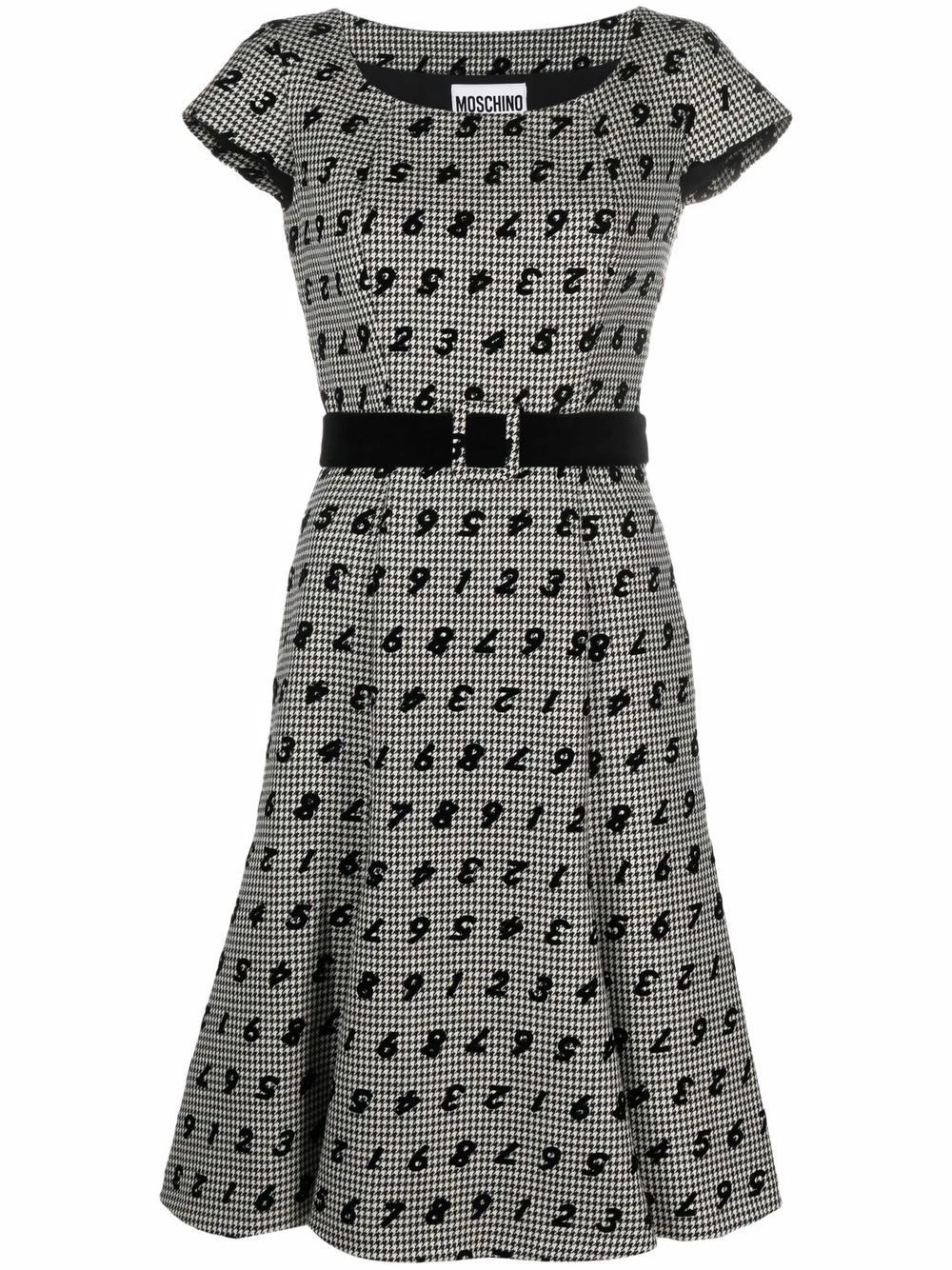 Hot Sale ๐ Moschino Numbers print houndstooth flared ๐ dress ๐ 3 Moschino numbers-print houndstooth flared dress