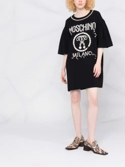 Moschino pearl-embellished T-shirt dress