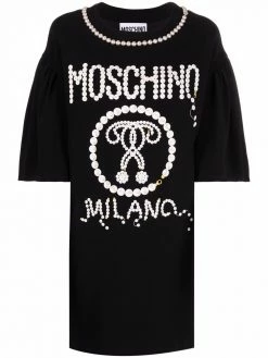 Moschino pearl-embellished T-shirt dress