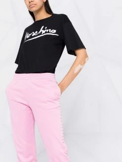 Moschino side pearl-detail track pants