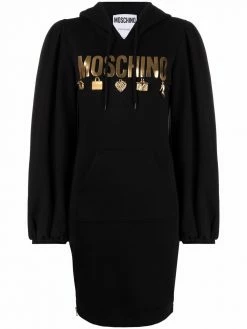 Moschino charms motif logo-print hoodie dress