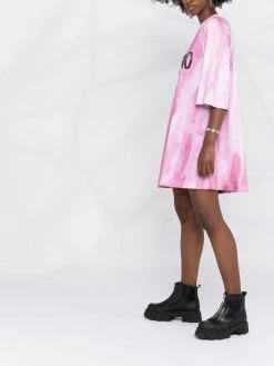 Moschino brushstroke logo-print T-shirt dress