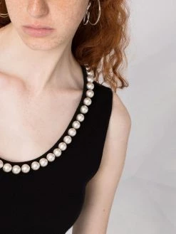 Moschino pearl-embellished mini dress