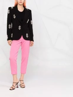 Moschino dollar sign pearl-embellished blazer
