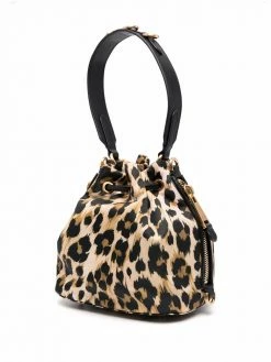 Moschino logo-letter animal bucket bag