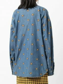 Discount ๐ Moschino Bear embroidered denim ๐ shirt ๐ 10 Moschino bear-embroidered denim shirt