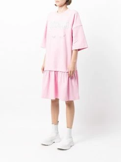 Moschino layered logo-print T-shirt dress