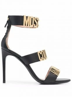 Moschino logo-plaque strap-detail sandals
