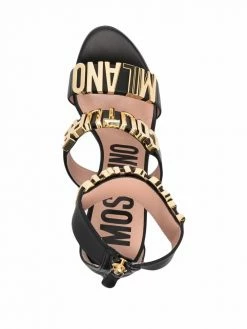 Moschino logo-plaque strap-detail sandals