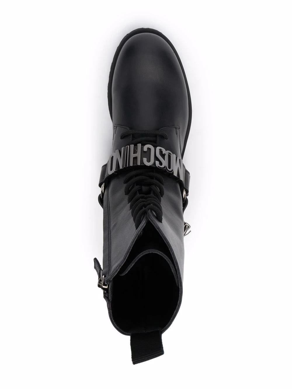 New โ๏ธ Moschino Logo plaque lace up ๐ฅพ boots โ๏ธ 6 Moschino logo-plaque lace-up boots