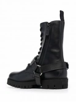 New โ๏ธ Moschino Logo plaque lace up ๐ฅพ boots โ๏ธ 8 Moschino logo-plaque lace-up boots