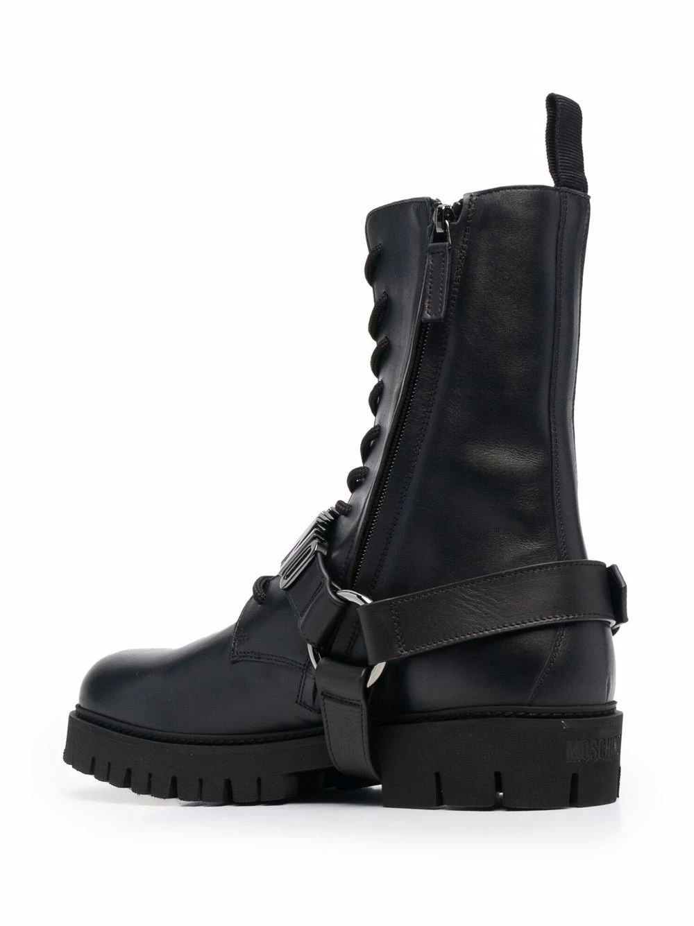 New โ๏ธ Moschino Logo plaque lace up ๐ฅพ boots โ๏ธ 5 Moschino logo-plaque lace-up boots