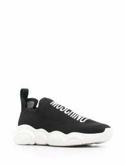 Moschino intarsia-knit logo slip-on sneakers
