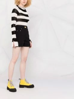 Moschino high-waisted teddy-button shorts