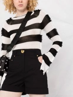 Moschino high-waisted teddy-button shorts