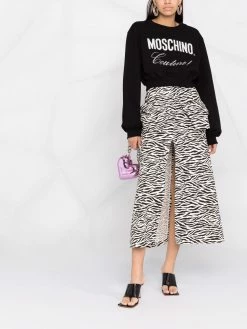 Moschino rhinestone-embellished logo cropped sweatshirt